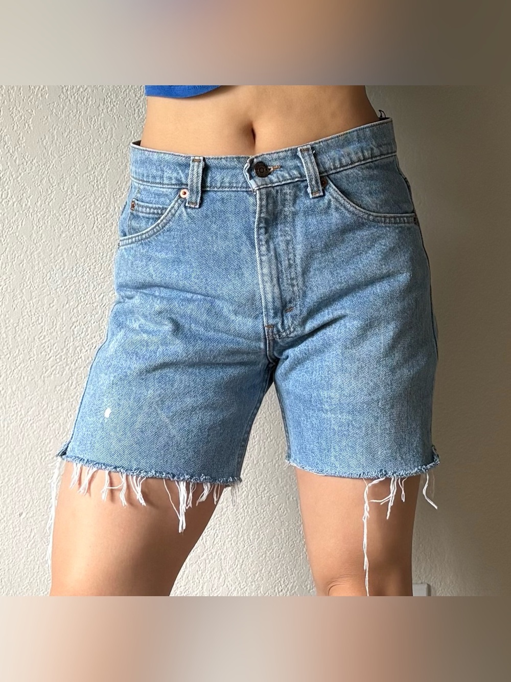 Vintage Levi's 505 light wash denim shorts
